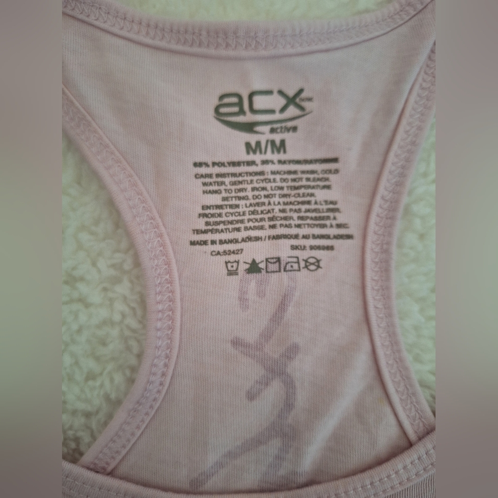 3/$20 ACX Active Light Pink Racerback Tank with Inhale Exhale Script - Picture 5 of 6